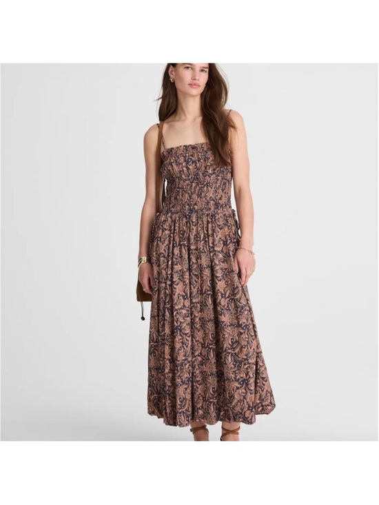 Madewell Dresses & Skirts - Madewell Smocked Bubble-Hem Midi Dress in Paisley size 4 NWT
